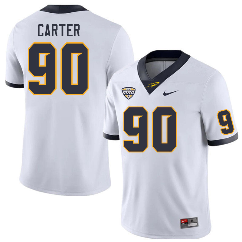 Toledo Rockets #90 Esean Carter College Football Jerseys Stitched Sale-White